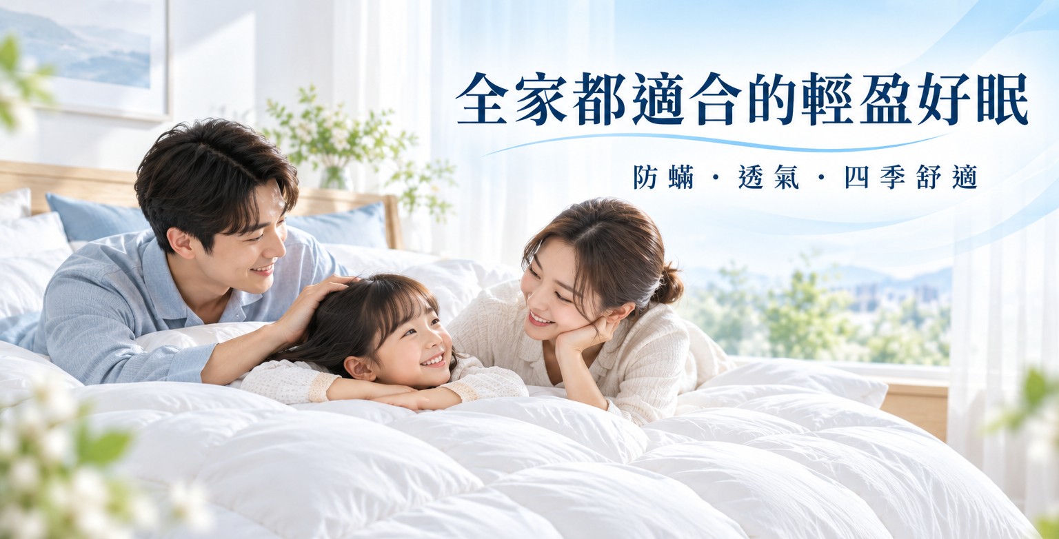 適合重視過敏原管理、潔淨睡眠與輕盈睡感的家庭