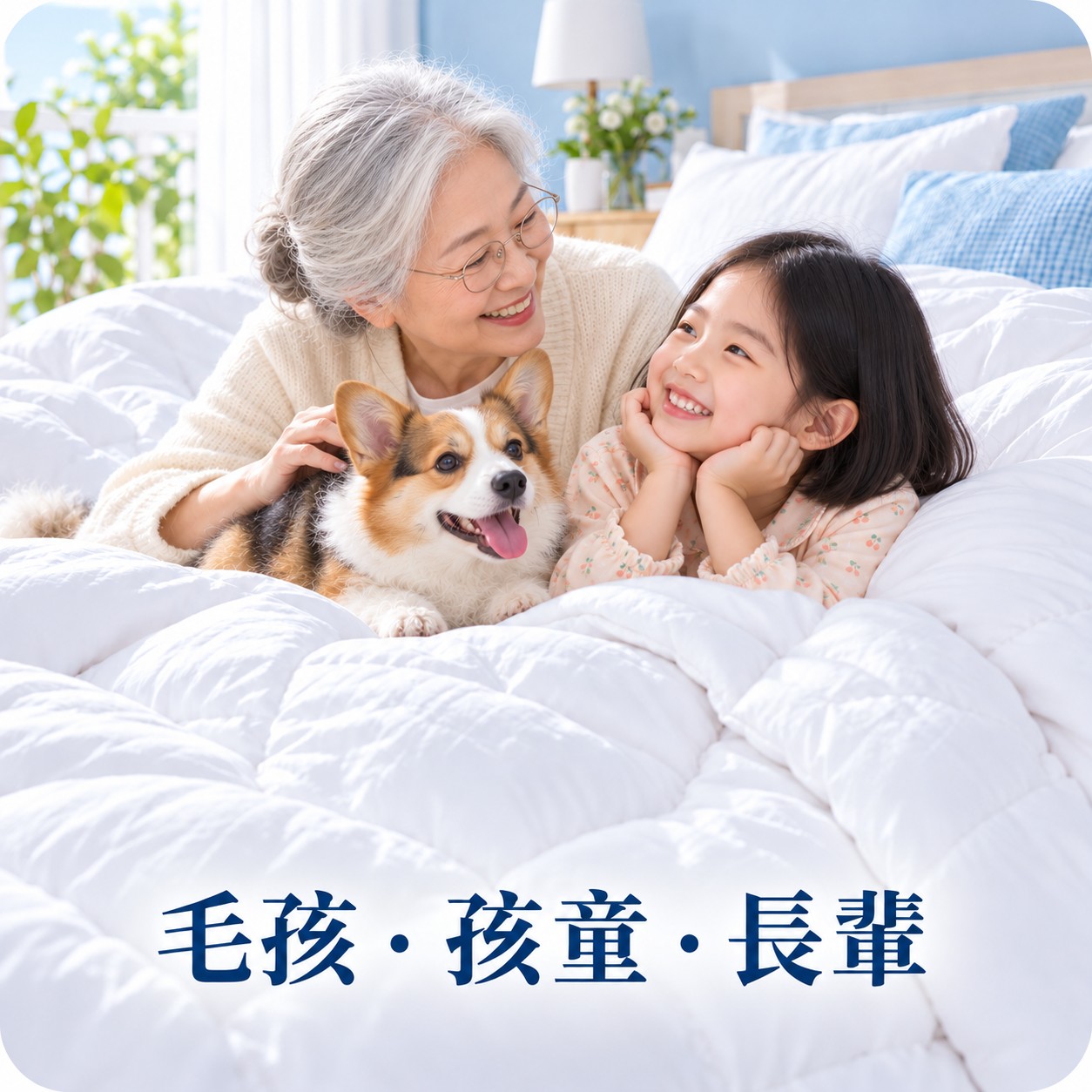 有毛孩、孩童與長輩的家庭適合重視潔淨舒適寢具