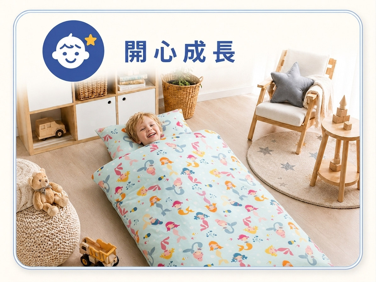 幼兒園孩子使用乾淨個人睡袋，打造舒適衛生的午睡環境